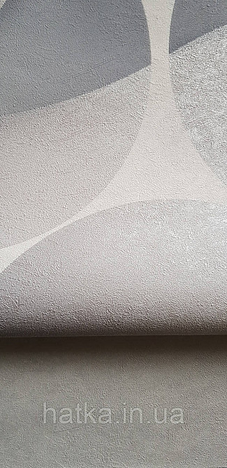 Обои виниловые на флизелине горячего тиснения Sintra Atmosphere метровые геометрия круги серый серебро 512432 Киев - изображение 3