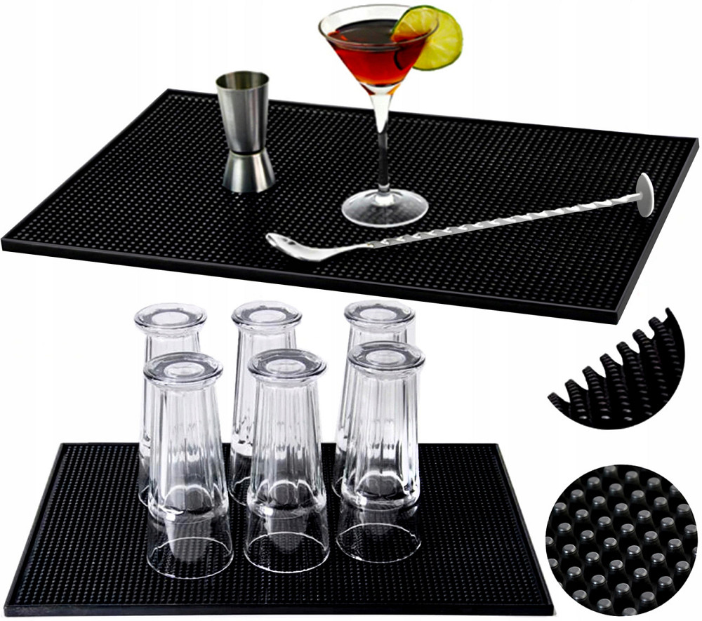 Коврик антискользящий 45х30 см для сушки посуды Ruhhy (8637) Black Нововолынск - изображение 1