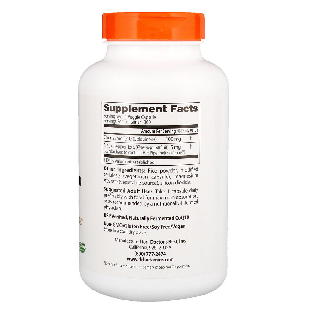 Коензим Q-10 з біоперином (CoQ10 with Bioperine) 100 м 60 капсул Київ - фото 2