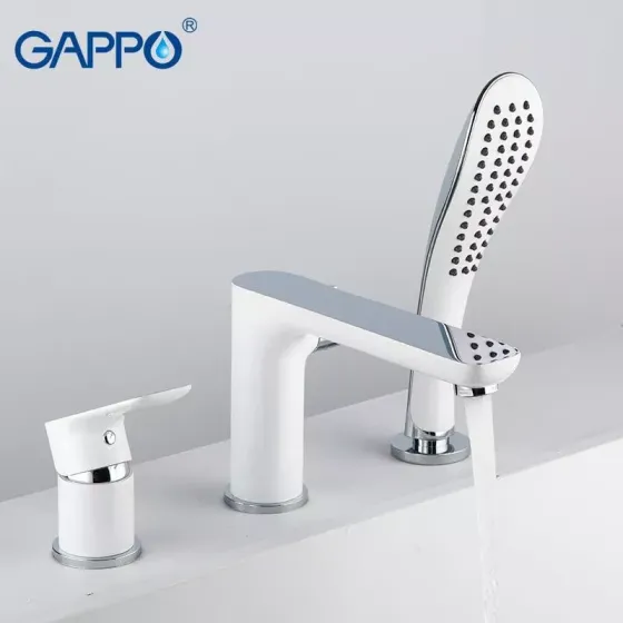 Смеситель на борт ванны GAPPO G1148 белый/хром Киев