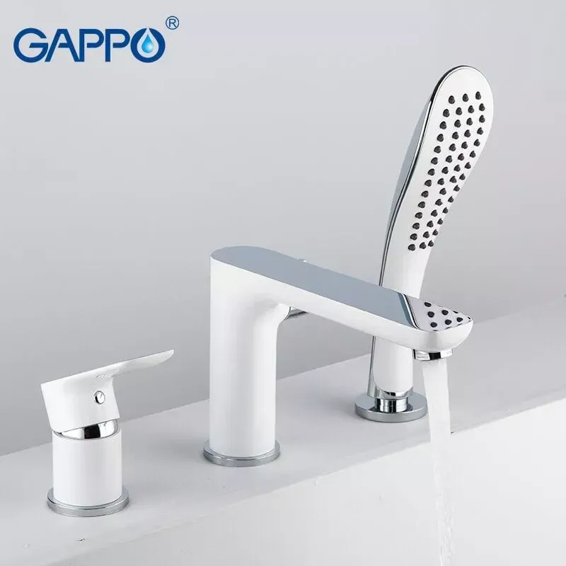 Смеситель на борт ванны GAPPO G1148 белый/хром Киев - изображение 2