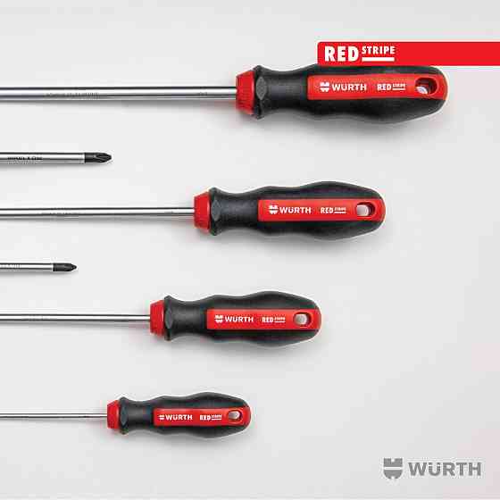 Набір викруток Wurth Red Stripe шліц+РН, круглий стрижень 6шт Львів