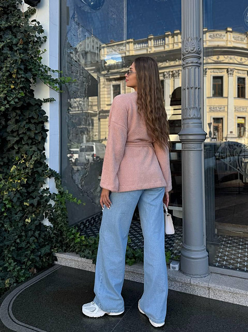 Жіночий теплий модний кардиган альпака Рожевий, 42/44 Одеса - фото 4