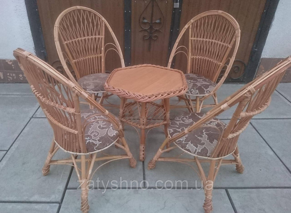 Мебель плетеная на 4 кресла и стол шестиугольный Киев - изображение 7