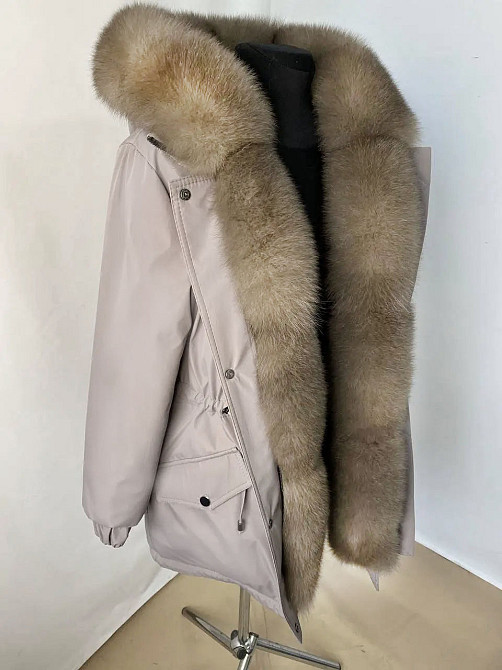 Парка женская с мехом песца под Соболь Пудровый р42 75см Харьков - изображение 2