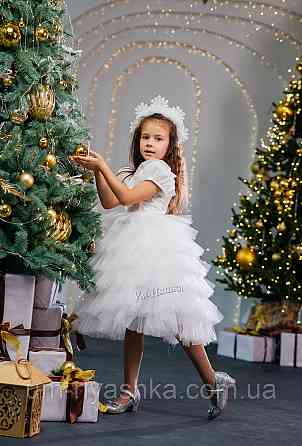 Платье Белое нарядное с блестками для девочки Кривой Рог