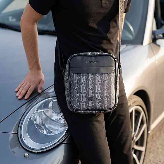 Мужская борсетка, сумка Lacoste, Лакоста (82439) черная Киев