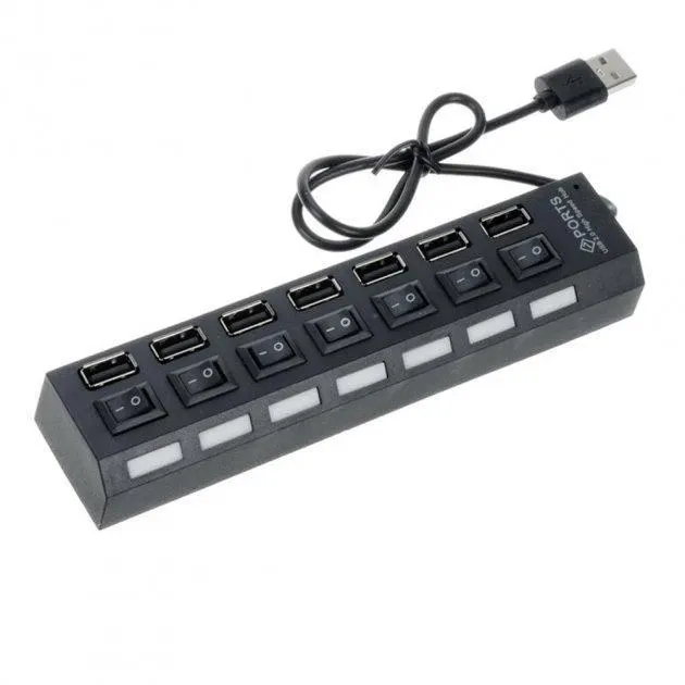 USB хаб Combi концентратор на 7 портів з підсвічуванням Запоріжжя - фото 5