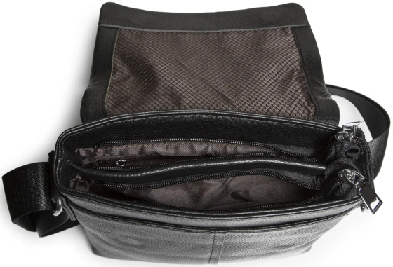 Чоловіча сумка через плече шкіряна чорна Tiding Bag SK A75-181 Кам'янське