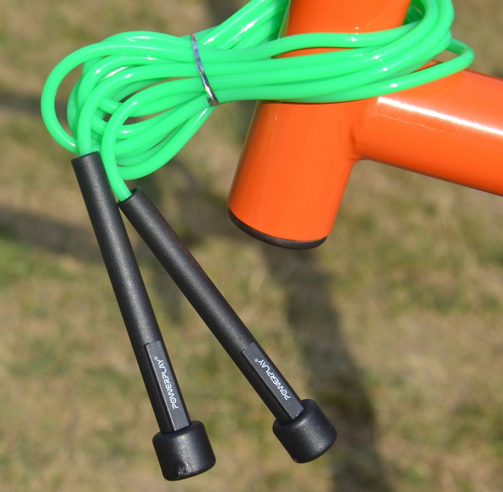 Скакалка PowerPlay 4201 Basic Jump Rope Зелена 2,8m для занять фітнесом вдома і в тренажерному залі Київ - фото 9