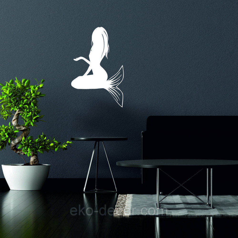 Декоративное настенное 3D Панно «Русалочка» Декор на стену с объемом 70*49 см, Белый Киев - изображение 2