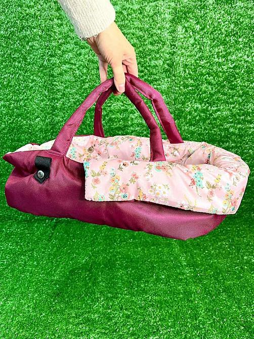 Коляска для ляльки Melogo металева з люлькою-переноскою кошиком Бордова (9369/82100) Чернигов - изображение 3