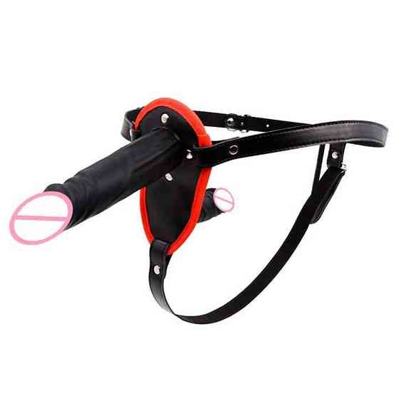 Двосторонній страпон - Double StrapOn 17,5*4/10*3,5 см - Чорний Вінниця