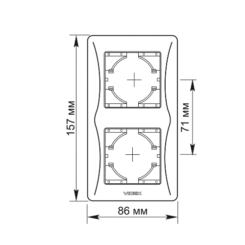 BINERA чорний графіт Рамка вертикальна 2-а Videx Житомир - изображение 3