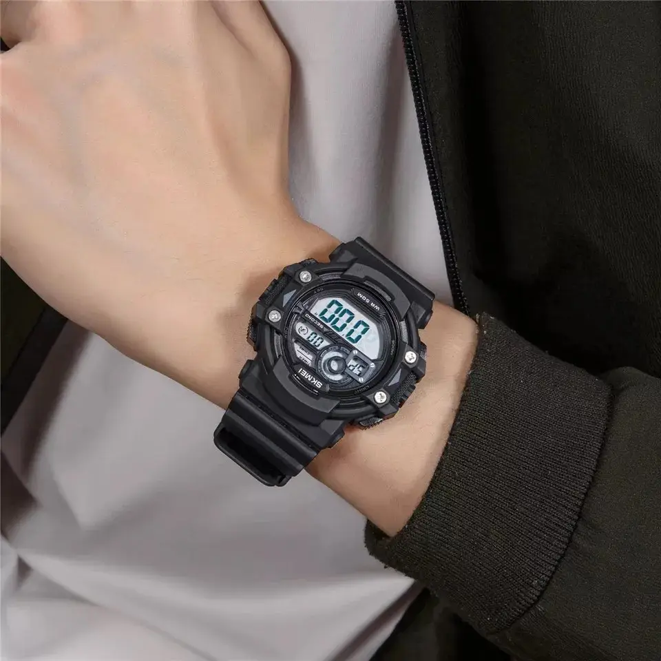 Чоловічий спортивний наручний годинник Skmei 1778 (Чорний з білим циферблатом) Вінниця - фото 7