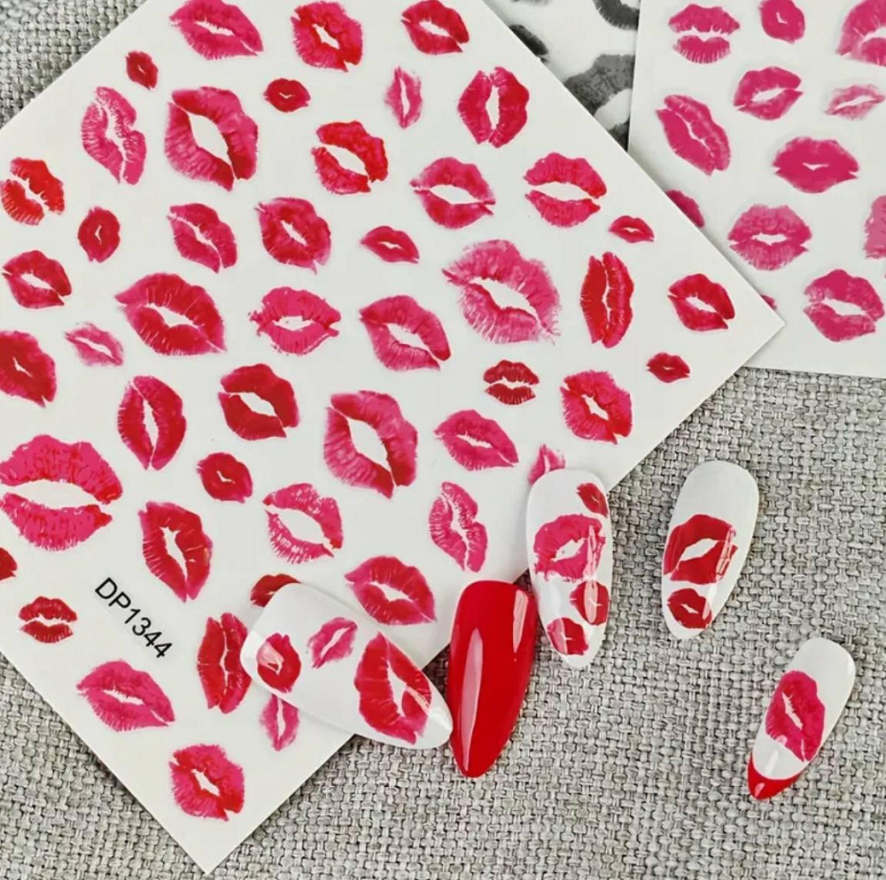 Наклейки для нігтів “Губи” – дизайн поцілунки Київ - фото 3