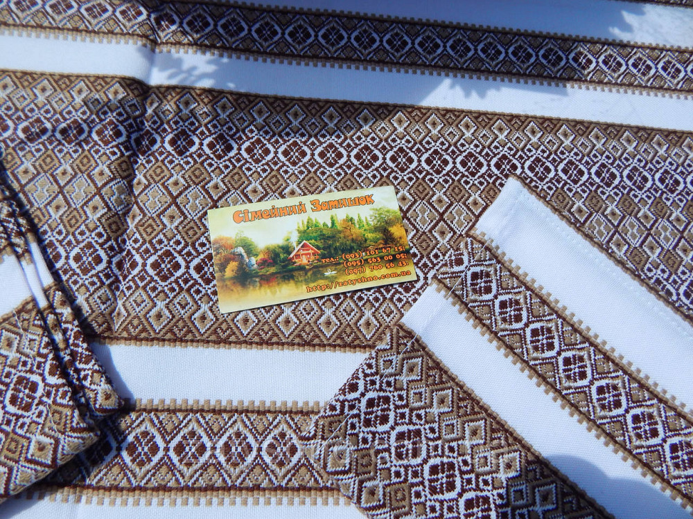 Вышитой столовый комплект: скатерть коричневая и 6 салфеток Киев - изображение 5