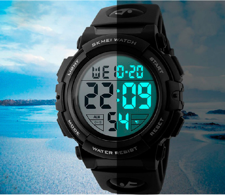 Мужские спортивные наручные часы Skmei 1258 Черный Винница - изображение 5