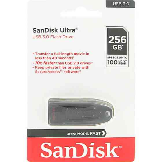 Flash SanDisk USB 3.0 Ultra 256Gb (130Mb/s) Black Київ