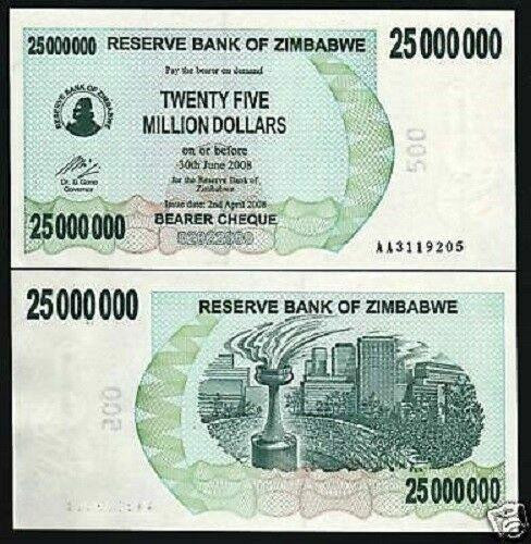 Зімбабве / Зимбабве 25000000 доларів 2008р UNC Р-56 Полтава - изображение 1