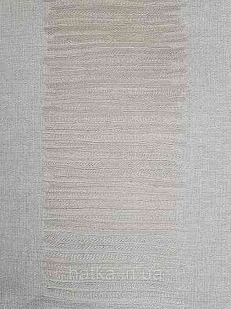 Шпалери метрові вінілові на флізелін Grandeco Poem смуги широкі структурні білі сріблясті Київ