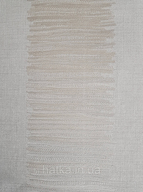 Шпалери метрові вінілові на флізелін Grandeco Poem смуги широкі структурні білі сріблясті Київ - фото 2