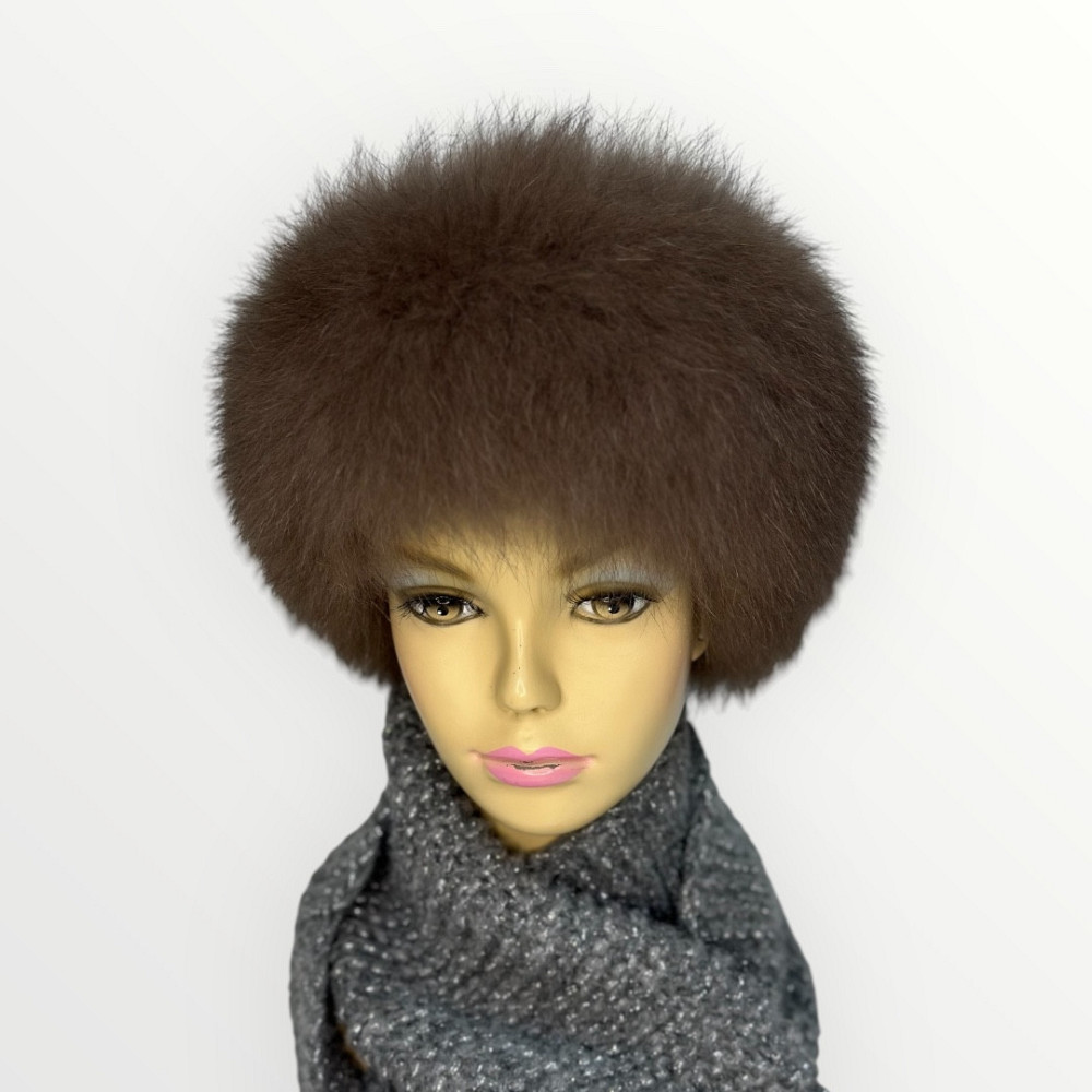 Меховая повязка на голову женская песцовая Коричневый Харьков - изображение 1