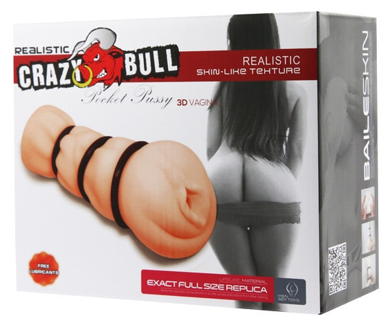 Мастурбатор-вагина Crazy Bull - Pocket Pussy 3D Vagina, BM-009154H Sex Aura Киев - изображение 9