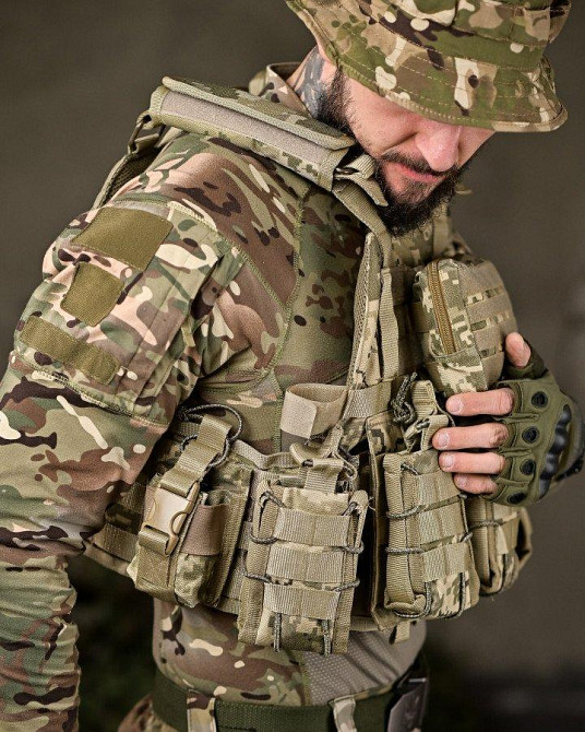 Тактична плитоноска з чотирма точками швидкого скидання Asdag піксель ТТ2615 Одеса - фото 9