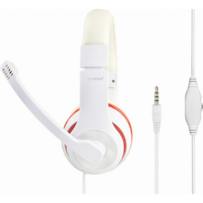 Наушники Gembird MHS-03 White/Red (MHS-03-WTRD) Винница - изображение 2