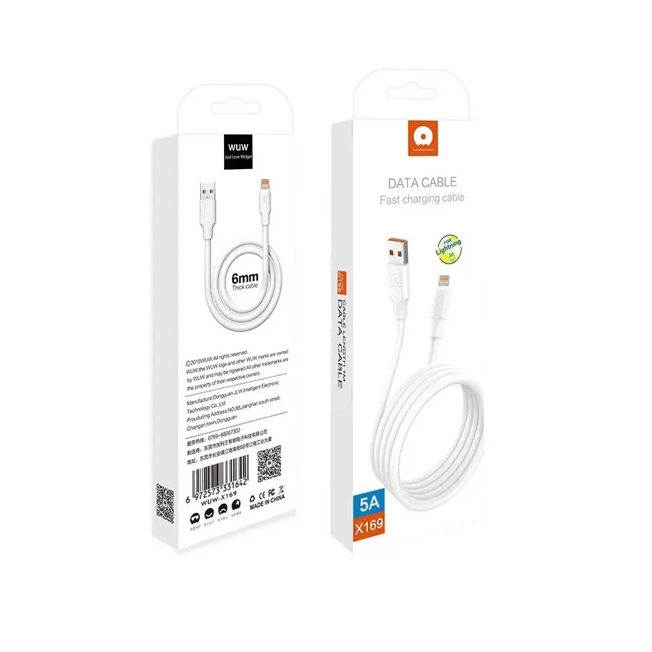 Кабель WUW-X169 USB Lightning 5А white Київ - фото 2
