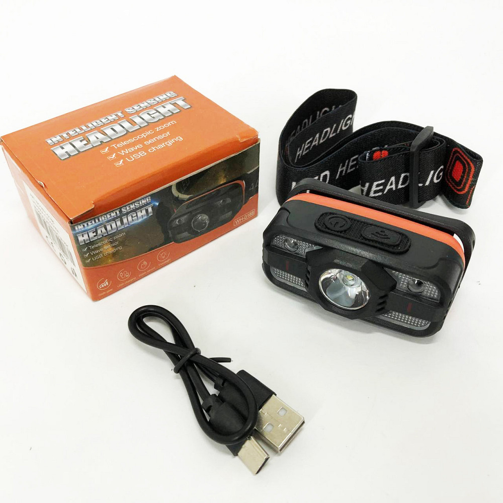 Фонарик на голову с зарядкой WH-0188, XPE+SMD, Аккумуляторный фонарь на голову с зарядным устройством SZ-83 Львов - изображение 1
