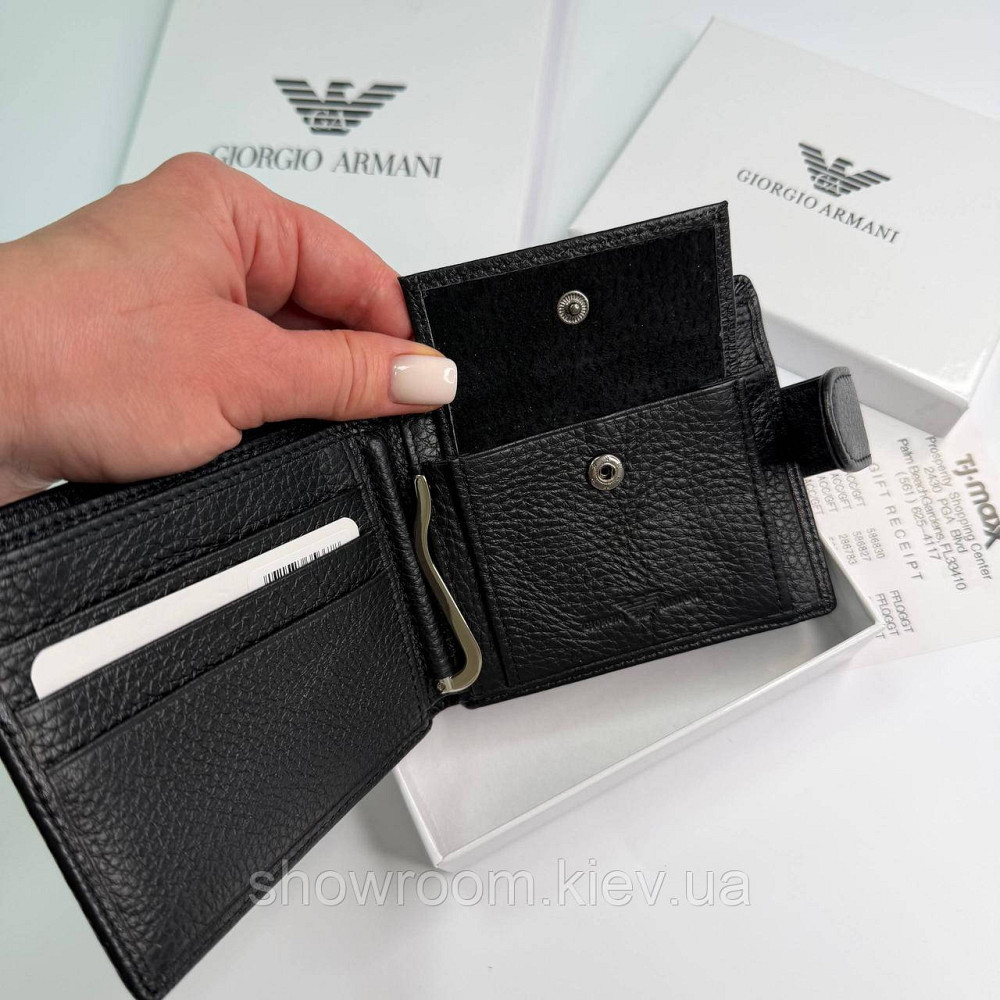 Мужской кожаный зажим на застежке Armani (6603) Киев - изображение 9