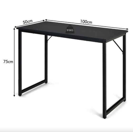 Письмовий стіл Costway Homart із сталевим каркасом чорний Київ
