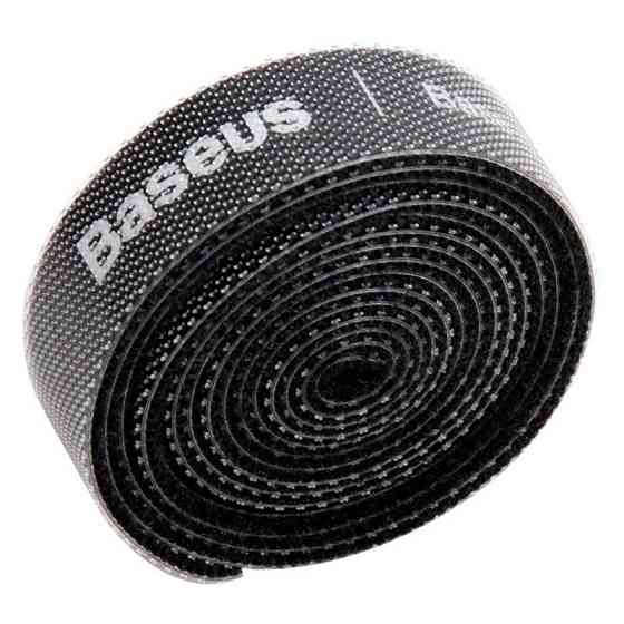 Стяжки для кабелей Baseus Colourful Circle Velcro strap 1m ACMGT-E01 (Черный 1шт, 1м) Николаев