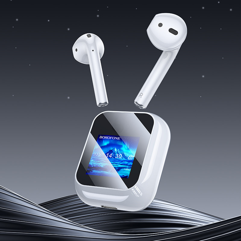 Беспроводные наушники BOROFONE BW86 Brocade true wireless BT headset with touch screen White Одесса - изображение 9