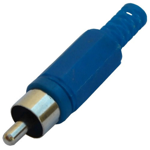 Штекер RCA под шнур, корпус пластик, синий Полтава - изображение 1