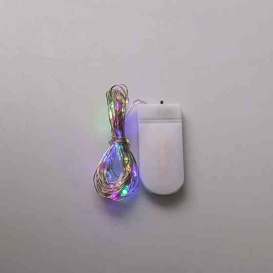 Garlando Світлодіодна гірлянда Роса 5 метрів на батарейках 50 led нитка на білому дроті мультик Коломия