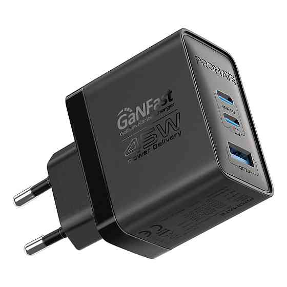 Зарядний пристрій Promate PowerPort 45W Black ( Чорний ) Харьков