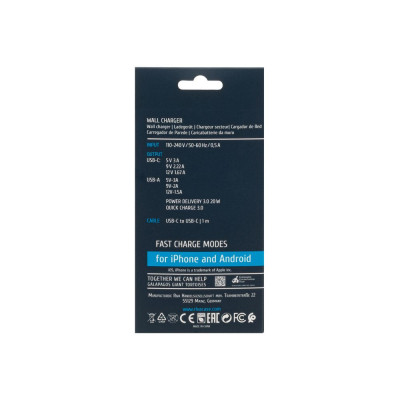 Зарядний пристрій RivaCase 2хUSB-А + Type-C PD 20W+QC3.0 кабель Type-C white (PS4102 WD4 (White)) Вінниця - фото 4