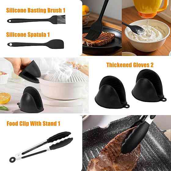 Аксесуари для аерофритюрниці Cosori CAF-R901-AEU Чорний 8.5L силіконова форма, решітка, шпажки, рукавички, пергамент, набор Київ