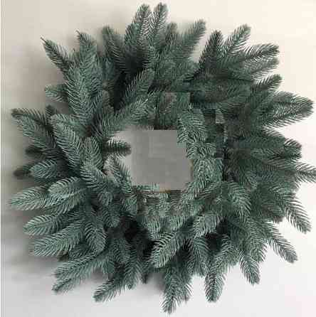 Рождественский венок из хвои Премиальный литой 45 см (Голубой) Киев