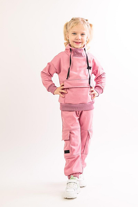 Костюм дитячий, спортивний (сірий меланж, ментол, бузковий,рожевий, жовтий) 116, Рожевий Крохатушка одяг Київ - фото 1