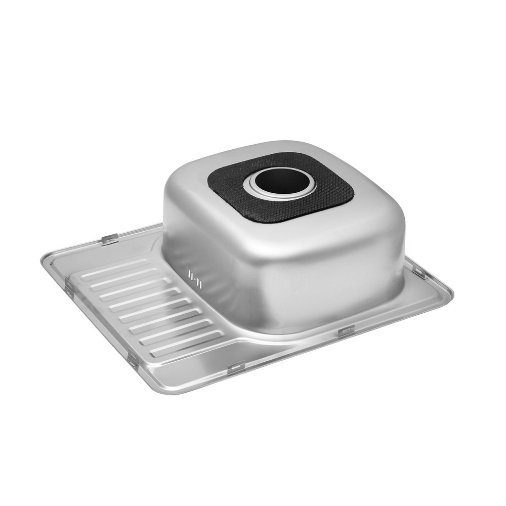 Кухонна мийка з нержавіючої сталі Kroner KRP Dekor - 58х48 (0.8 мм) Київ - фото 8