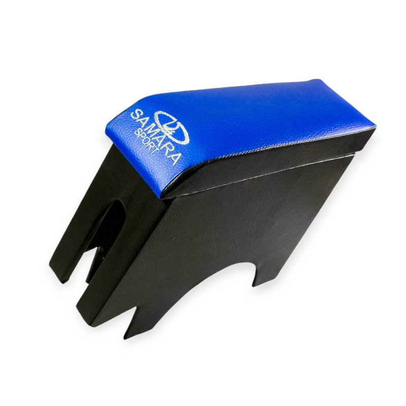 Подлокотник ваз 2108-09 синий с вышивкой maxi (кожзам) Мукачево - изображение 1