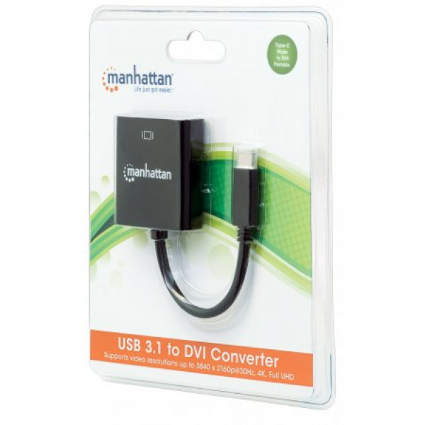 Перехідник USB3.1 Type-C --> DVI (F), Manhattan (152051) Київ - фото 1