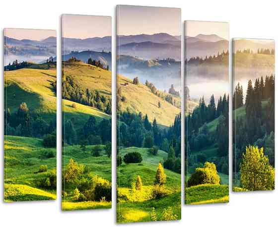 Модульна картина у вітальню/спальню Світанок гір LM010_5 99х140 см Київ