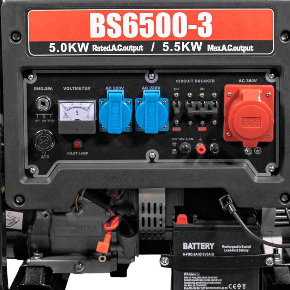 Генератор бензиновий трифазний 5 кВт Bison BS6500-3 (41-00407) Киев - изображение 2