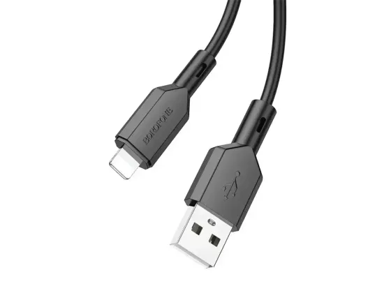 Кабель USB - Lightning Borofone BX70 1м 2.4А швидка зарядка для iPhone iPad шнур із захисним чіпом білий Одеса