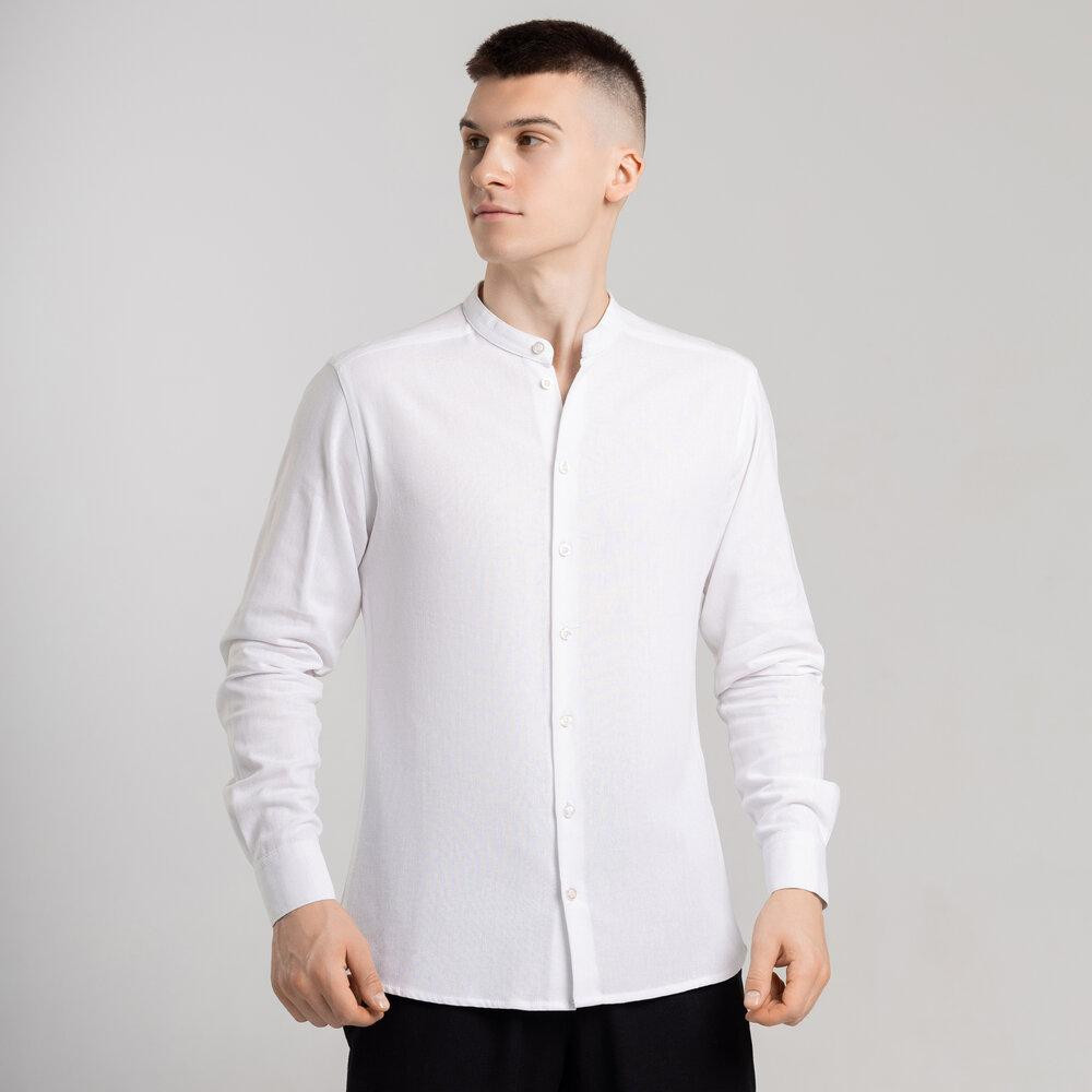 Мужская рубашка белая с длинным рукавом Pobedov Orion Киев - изображение 5